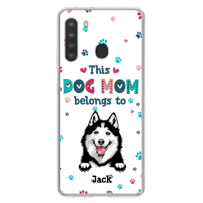 Custom Personalized Dog Phone Case For iPhone And Samsung - Gift Idea For Dog Lover - Up to 6 Dogs - This Dog Mom Belongs To