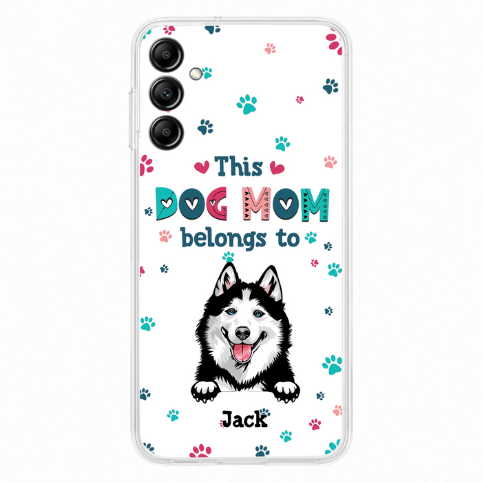 Custom Personalized Dog Phone Case For iPhone And Samsung - Gift Idea For Dog Lover - Up to 6 Dogs - This Dog Mom Belongs To