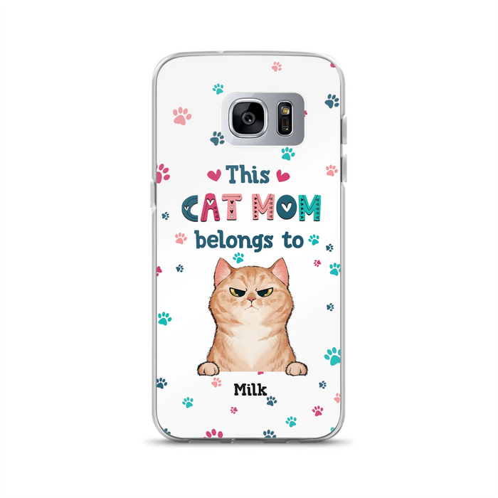Custom Personalized Cat Phone Case For iPhone And Samsung - Gift Idea For Cat Lover - Up to 6 Cats - This Cat Mom Belongs To