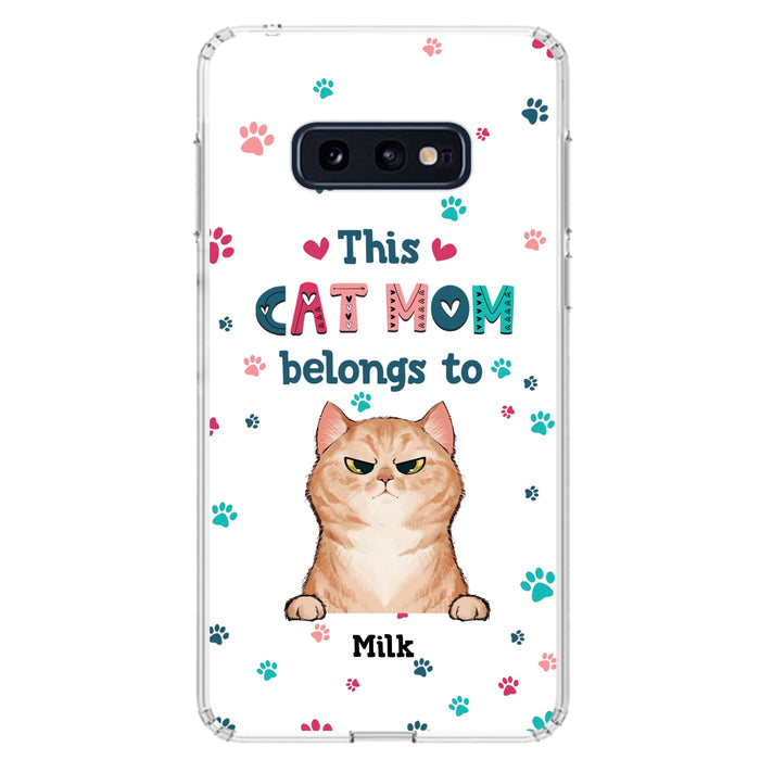 Custom Personalized Cat Phone Case For iPhone And Samsung - Gift Idea For Cat Lover - Up to 6 Cats - This Cat Mom Belongs To
