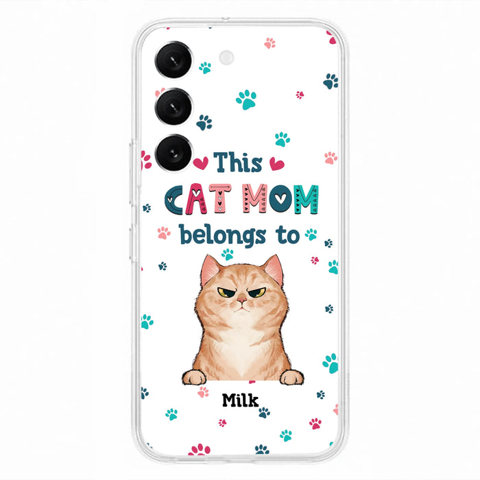 Custom Personalized Cat Phone Case For iPhone And Samsung - Gift Idea For Cat Lover - Up to 6 Cats - This Cat Mom Belongs To