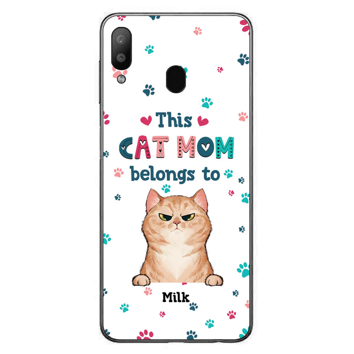Custom Personalized Cat Phone Case For iPhone And Samsung - Gift Idea For Cat Lover - Up to 6 Cats - This Cat Mom Belongs To
