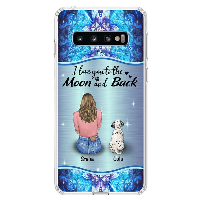 Personalized Dog Mom Phone Case - Upto 4 Dogs -Gift Idea For Dog Owners - I Love You To The Moon And Back - Case For iPhone/Samsung