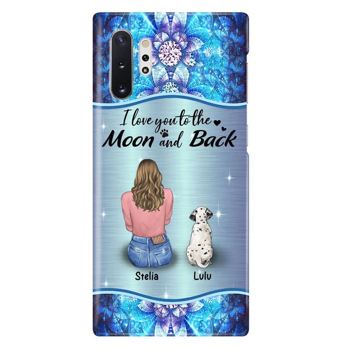 Personalized Dog Mom Phone Case - Upto 4 Dogs -Gift Idea For Dog Owners - I Love You To The Moon And Back - Case For iPhone/Samsung