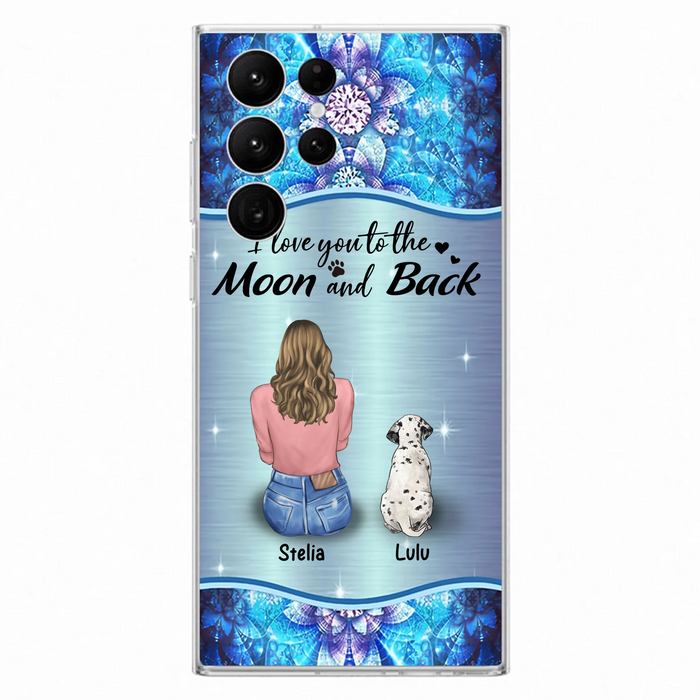 Personalized Dog Mom Phone Case - Upto 4 Dogs -Gift Idea For Dog Owners - I Love You To The Moon And Back - Case For iPhone/Samsung