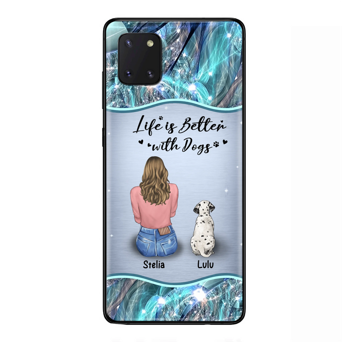Personalized Dog Mom Phone Case - Upto 4 Dogs -Gift Idea For Dog Owners - Life Is Better With Dogs - Case For iPhone/Samsung