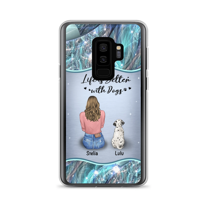 Personalized Dog Mom Phone Case - Upto 4 Dogs -Gift Idea For Dog Owners - Life Is Better With Dogs - Case For iPhone/Samsung
