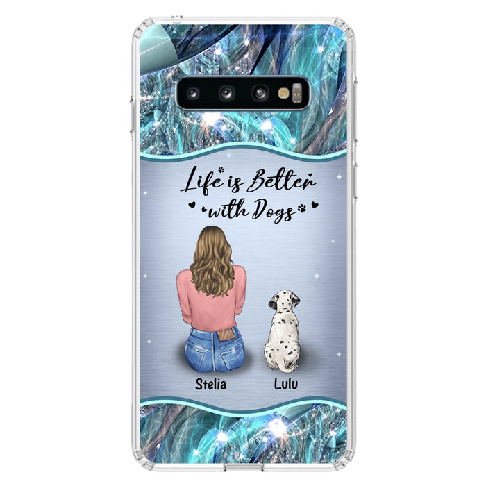 Personalized Dog Mom Phone Case - Upto 4 Dogs -Gift Idea For Dog Owners - Life Is Better With Dogs - Case For iPhone/Samsung