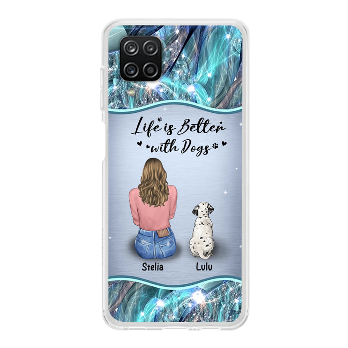 Personalized Dog Mom Phone Case - Upto 4 Dogs -Gift Idea For Dog Owners - Life Is Better With Dogs - Case For iPhone/Samsung