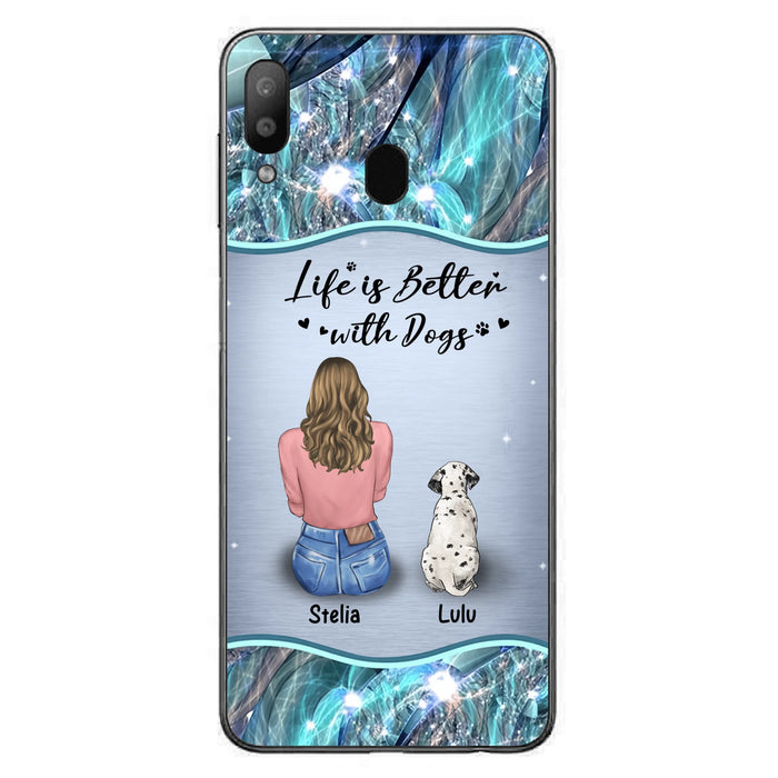 Personalized Dog Mom Phone Case - Upto 4 Dogs -Gift Idea For Dog Owners - Life Is Better With Dogs - Case For iPhone/Samsung