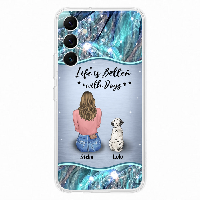Personalized Dog Mom Phone Case - Upto 4 Dogs -Gift Idea For Dog Owners - Life Is Better With Dogs - Case For iPhone/Samsung