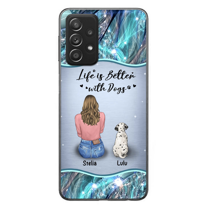 Personalized Dog Mom Phone Case - Upto 4 Dogs -Gift Idea For Dog Owners - Life Is Better With Dogs - Case For iPhone/Samsung