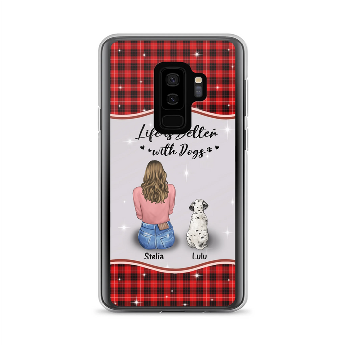 Personalized Dog Mom Phone Case - Upto 5 Dogs -Gift Idea For Dog Owners - Life Is Better With Dogs - Case For iPhone/Samsung