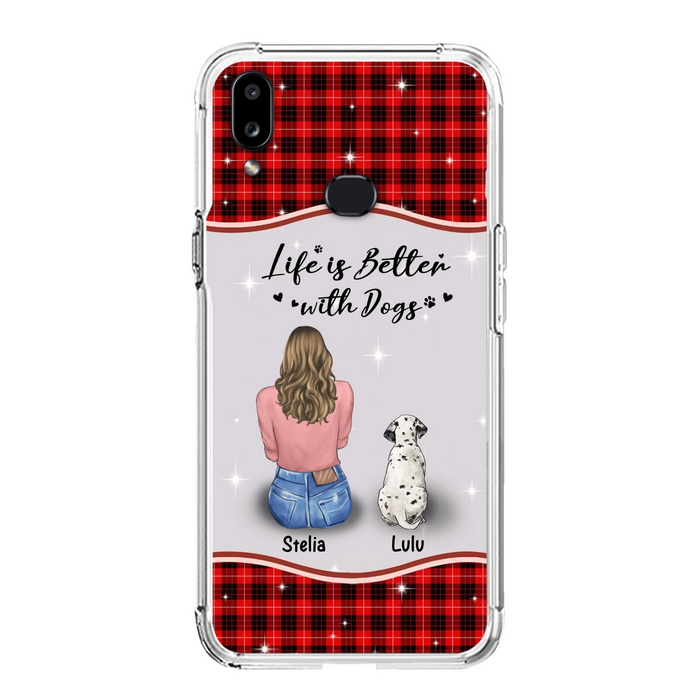 Personalized Dog Mom Phone Case - Upto 5 Dogs -Gift Idea For Dog Owners - Life Is Better With Dogs - Case For iPhone/Samsung