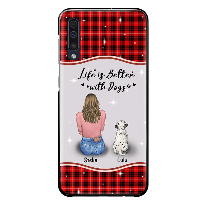 Personalized Dog Mom Phone Case - Upto 5 Dogs -Gift Idea For Dog Owners - Life Is Better With Dogs - Case For iPhone/Samsung