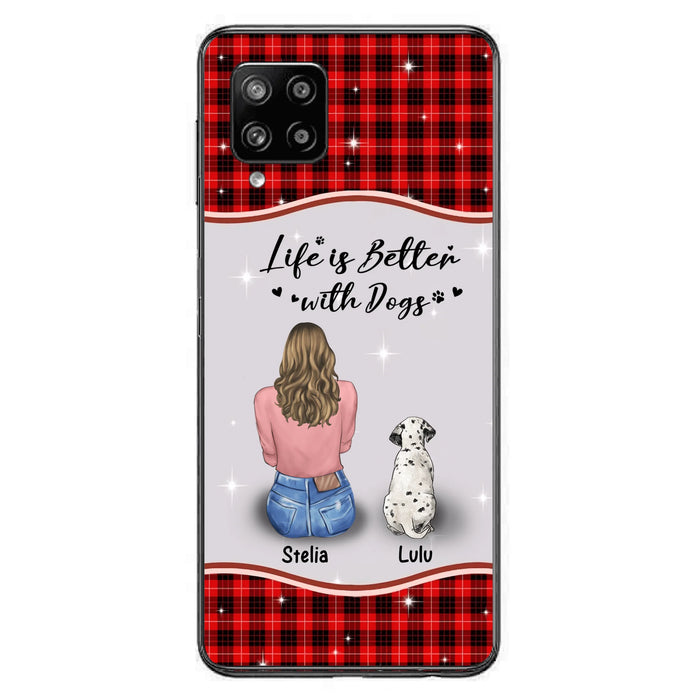 Personalized Dog Mom Phone Case - Upto 5 Dogs -Gift Idea For Dog Owners - Life Is Better With Dogs - Case For iPhone/Samsung