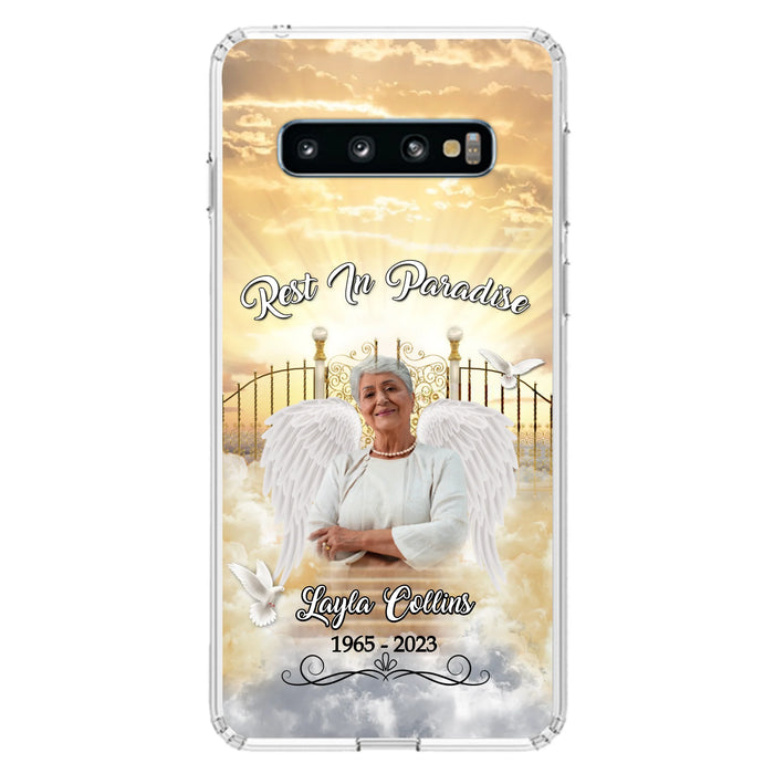 Custom Personalized Rest In Paradise Memorial Phone Case - Upload Photo - Memorial Gift Idea For Family - Case For iPhone And Samsung
