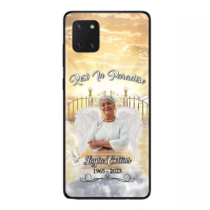 Custom Personalized Rest In Paradise Memorial Phone Case - Upload Photo - Memorial Gift Idea For Family - Case For iPhone And Samsung
