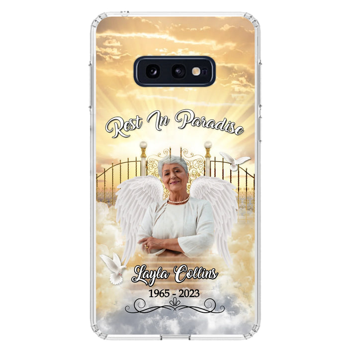 Custom Personalized Rest In Paradise Memorial Phone Case - Upload Photo - Memorial Gift Idea For Family - Case For iPhone And Samsung