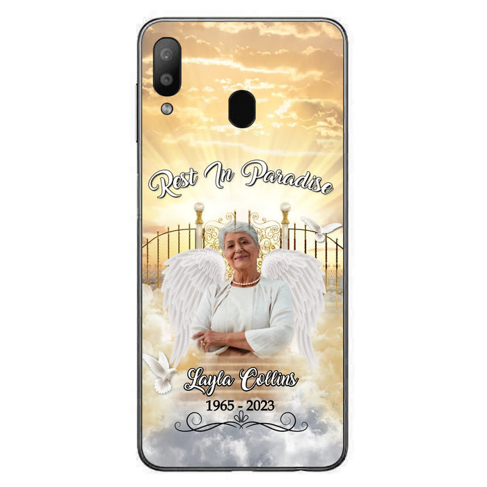 Custom Personalized Rest In Paradise Memorial Phone Case - Upload Photo - Memorial Gift Idea For Family - Case For iPhone And Samsung