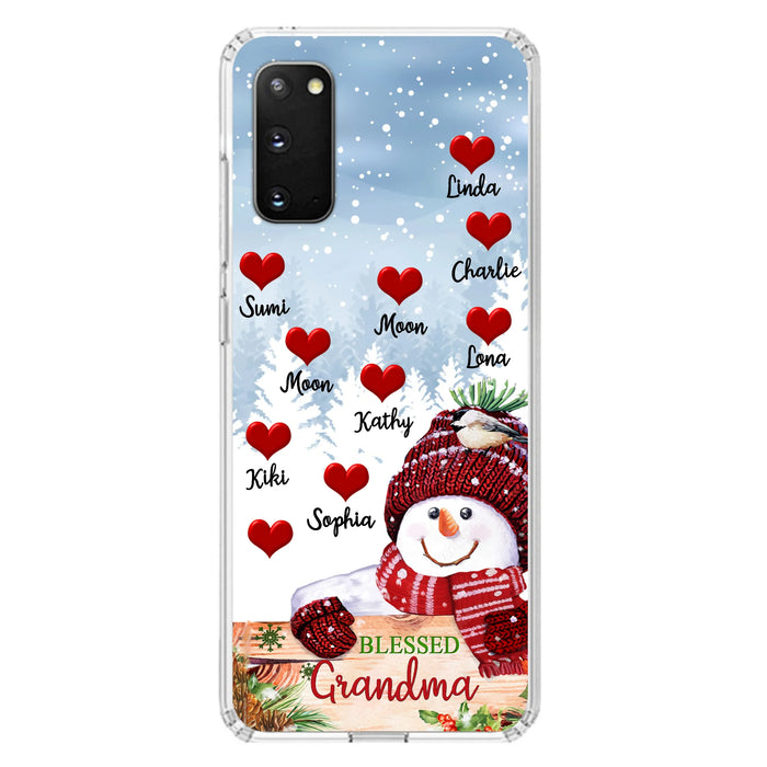 Personalized Snowman Grandma Phone Case - Christmas Gift Idea For Grandma - Up to 10 Kids - Case For iPhone/Samsung - Blessed Grandma