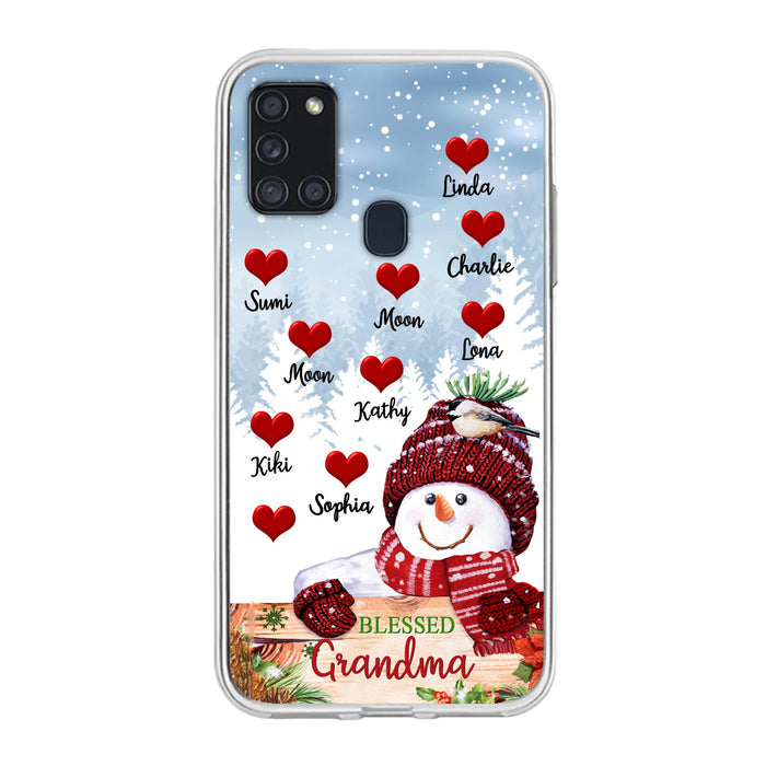 Personalized Snowman Grandma Phone Case - Christmas Gift Idea For Grandma - Up to 10 Kids - Case For iPhone/Samsung - Blessed Grandma