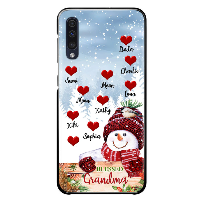 Personalized Snowman Grandma Phone Case - Christmas Gift Idea For Grandma - Up to 10 Kids - Case For iPhone/Samsung - Blessed Grandma