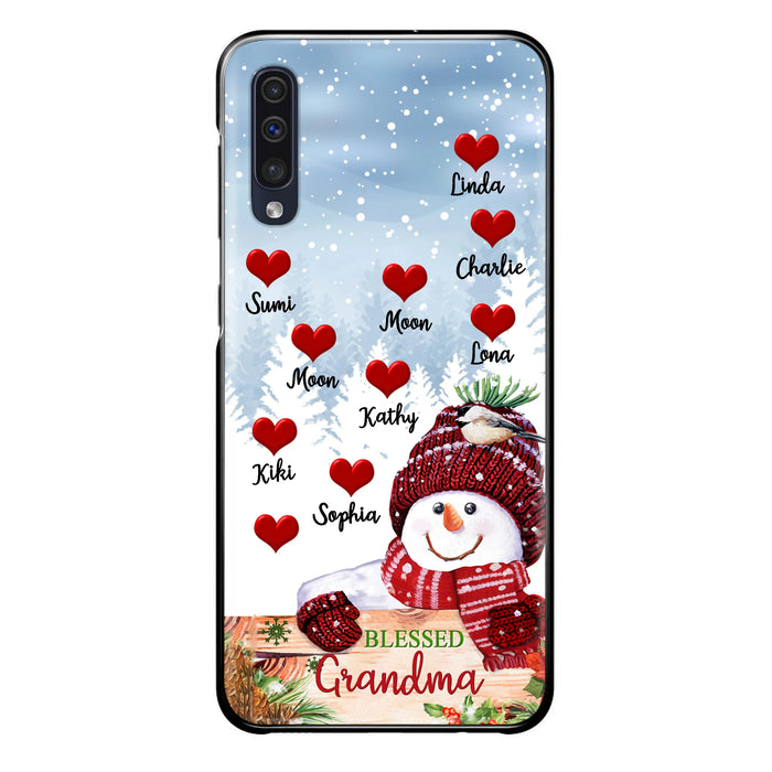 Personalized Snowman Grandma Phone Case - Christmas Gift Idea For Grandma - Up to 10 Kids - Case For iPhone/Samsung - Blessed Grandma