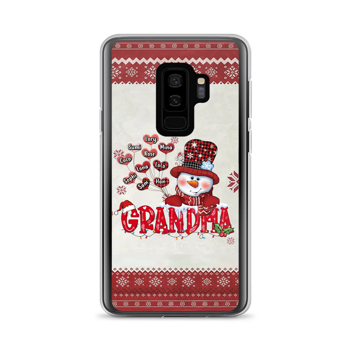 Personalized Snowman Grandma Phone Case - Christmas Gift Idea For Grandma - Up to 10 Kids - Case For iPhone/Samsung