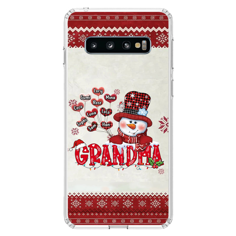 Personalized Snowman Grandma Phone Case - Christmas Gift Idea For Grandma - Up to 10 Kids - Case For iPhone/Samsung