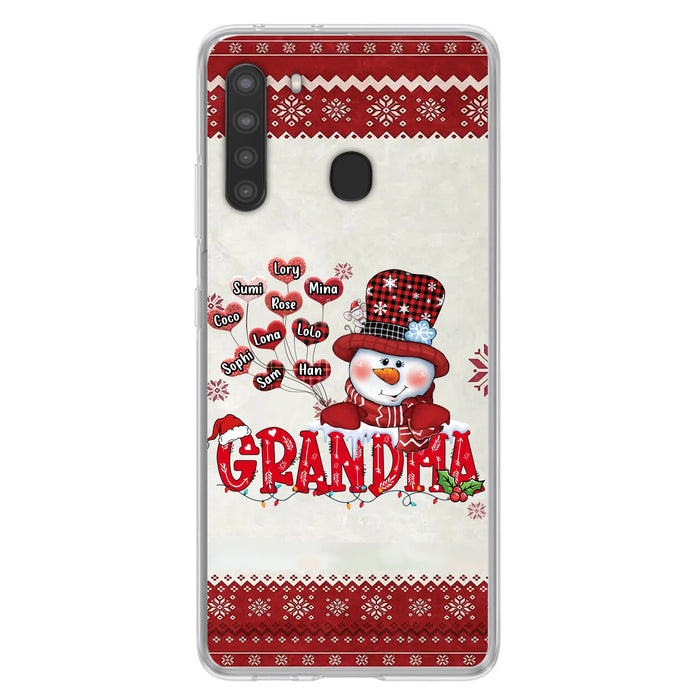 Personalized Snowman Grandma Phone Case - Christmas Gift Idea For Grandma - Up to 10 Kids - Case For iPhone/Samsung