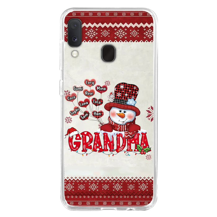 Personalized Snowman Grandma Phone Case - Christmas Gift Idea For Grandma - Up to 10 Kids - Case For iPhone/Samsung