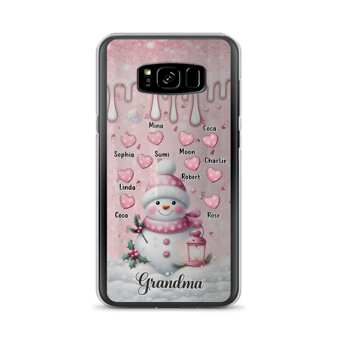 Custom Personalized Snowman Grandma Phone Case - Christmas Gift Idea For Grandma - Up to 10 Kids - Case For iPhone/Samsung - Grandma