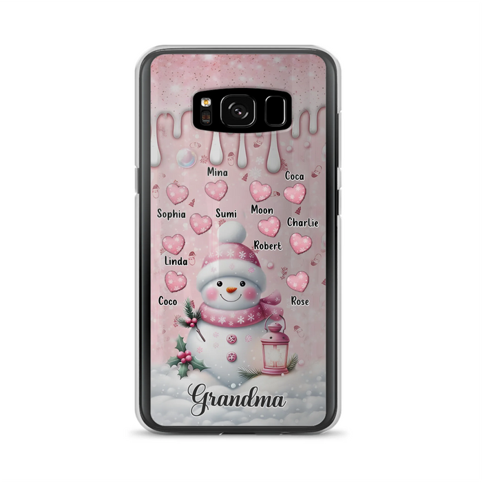 Custom Personalized Snowman Grandma Phone Case - Christmas Gift Idea For Grandma - Up to 10 Kids - Case For iPhone/Samsung - Grandma