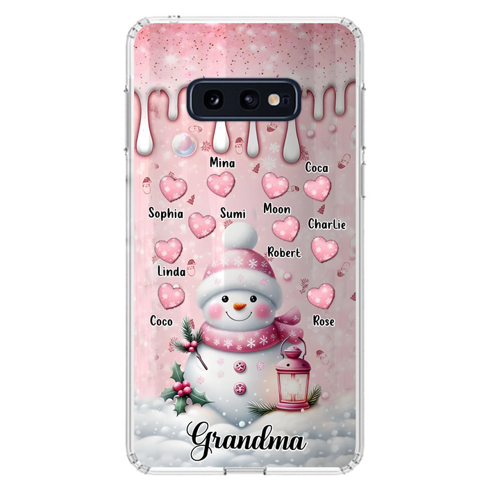 Custom Personalized Snowman Grandma Phone Case - Christmas Gift Idea For Grandma - Up to 10 Kids - Case For iPhone/Samsung - Grandma