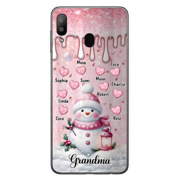 Custom Personalized Snowman Grandma Phone Case - Christmas Gift Idea For Grandma - Up to 10 Kids - Case For iPhone/Samsung - Grandma