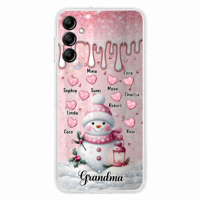 Custom Personalized Snowman Grandma Phone Case - Christmas Gift Idea For Grandma - Up to 10 Kids - Case For iPhone/Samsung - Grandma