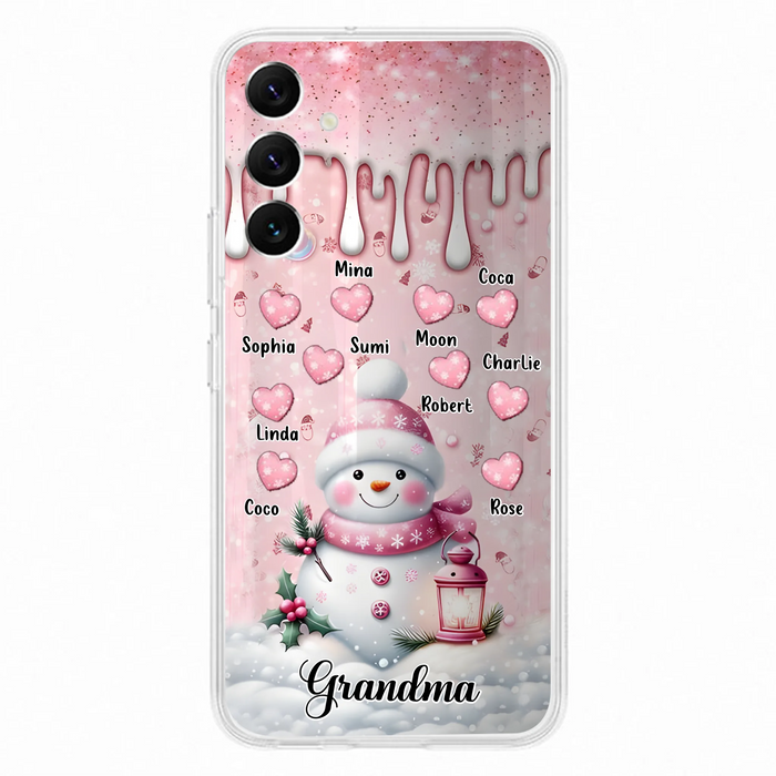 Custom Personalized Snowman Grandma Phone Case - Christmas Gift Idea For Grandma - Up to 10 Kids - Case For iPhone/Samsung - Grandma