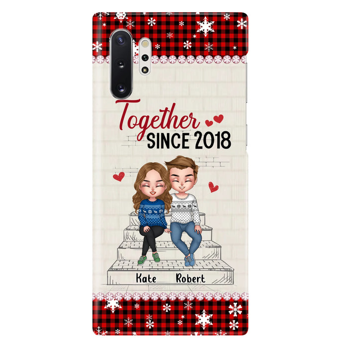 Custom Personalized Christmas Couple Phone Case - Christmas Gift Idea For Couple - Together Since 2018 - Case For iPhone/Samsung