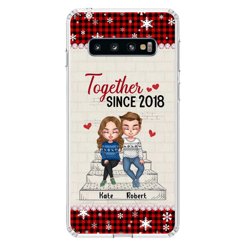Custom Personalized Christmas Couple Phone Case - Christmas Gift Idea For Couple - Together Since 2018 - Case For iPhone/Samsung