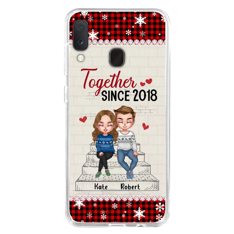 Custom Personalized Christmas Couple Phone Case - Christmas Gift Idea For Couple - Together Since 2018 - Case For iPhone/Samsung