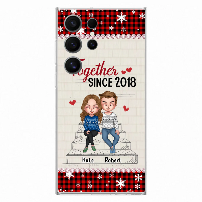 Custom Personalized Christmas Couple Phone Case - Christmas Gift Idea For Couple - Together Since 2018 - Case For iPhone/Samsung