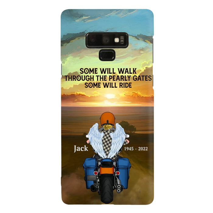 Custom Personalized Memorial Biker Phone Case - Memorial Gift Idea For Father's Day - Some Will Ride - Case For iPhone/Samsung