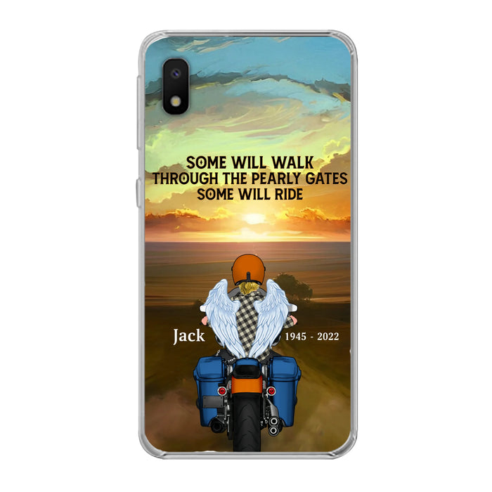 Custom Personalized Memorial Biker Phone Case - Memorial Gift Idea For Father's Day - Some Will Ride - Case For iPhone/Samsung
