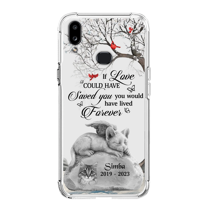 Personalized Memorial Cat Phone Case - Gift Idea For Cat Owners - If Love Could Have Saved You You Would Have Lived Forever - Case For iPhone/Samsung
