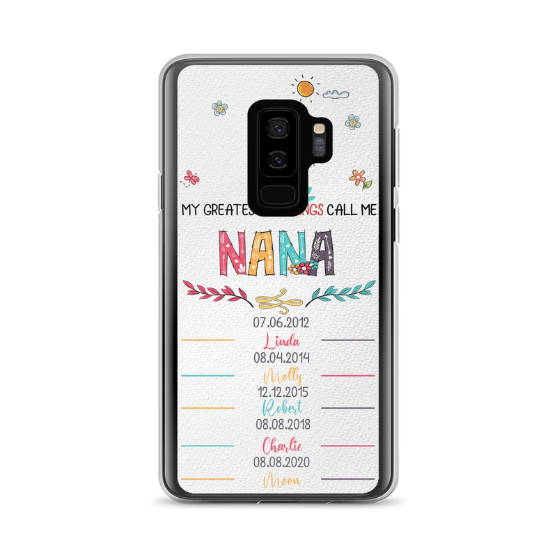 Personalized Grandma Phone Case - Gift Idea For Grandma - Upto 5 Grandkids - My Greatest Blessings Call Me Nana - Case For iPhone/Samsung