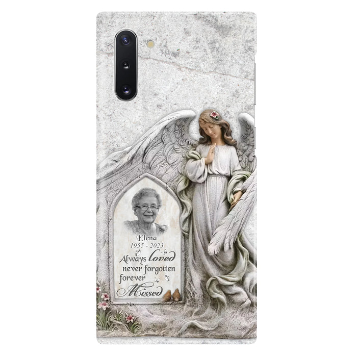 Custom Personalized Memorial Photo Phone Case - Memorial Gift Idea For Family Member - Always Loved Never Forgotten Forever Missed - Case For iPhone/Samsung