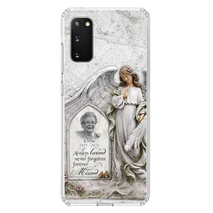 Custom Personalized Memorial Photo Phone Case - Memorial Gift Idea For Family Member - Always Loved Never Forgotten Forever Missed - Case For iPhone/Samsung