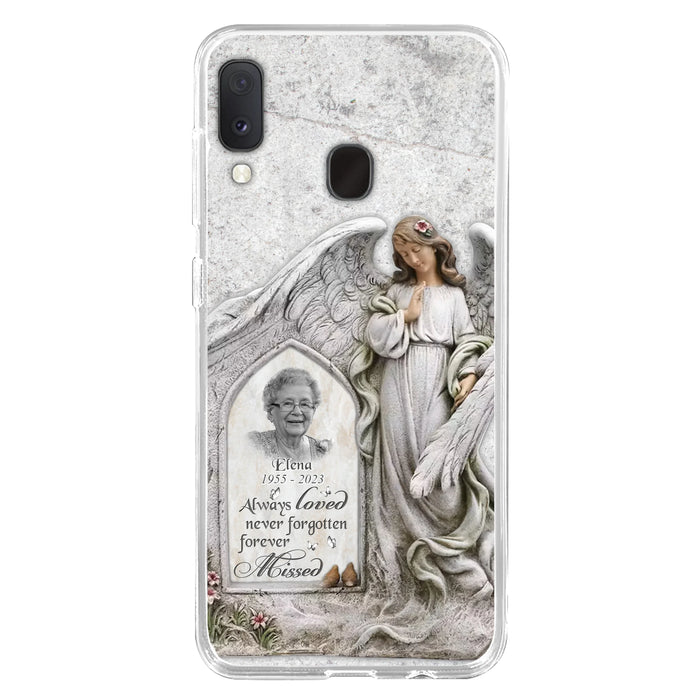 Custom Personalized Memorial Photo Phone Case - Memorial Gift Idea For Family Member - Always Loved Never Forgotten Forever Missed - Case For iPhone/Samsung