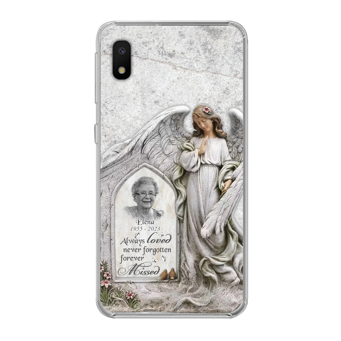 Custom Personalized Memorial Photo Phone Case - Memorial Gift Idea For Family Member - Always Loved Never Forgotten Forever Missed - Case For iPhone/Samsung